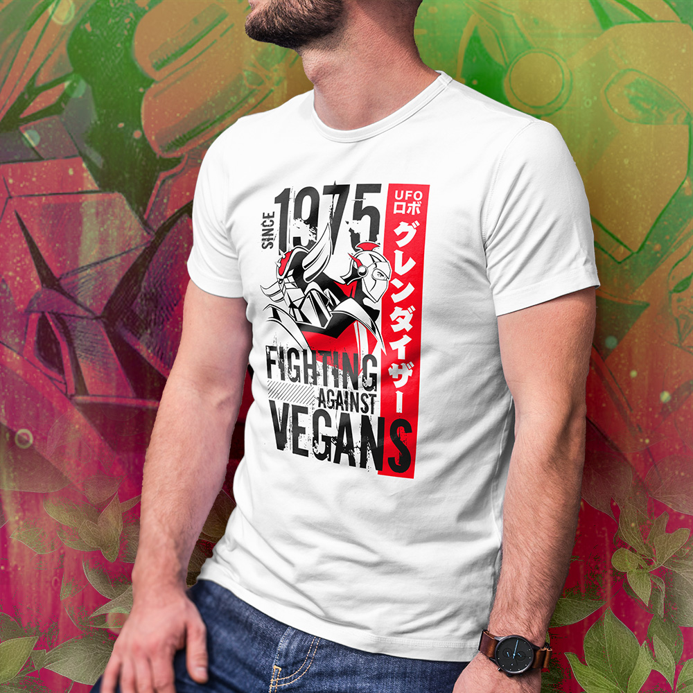 Eco Tshirt | Grendizer Vegan <i class="fa fa-leaf" style="color:#02b620;"></i> - Image 4