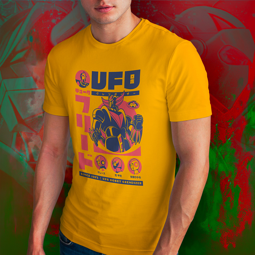 Eco Tshirt | Retro Grendizer <i class="fa fa-leaf" style="color:#02b620;"></i> - Image 2