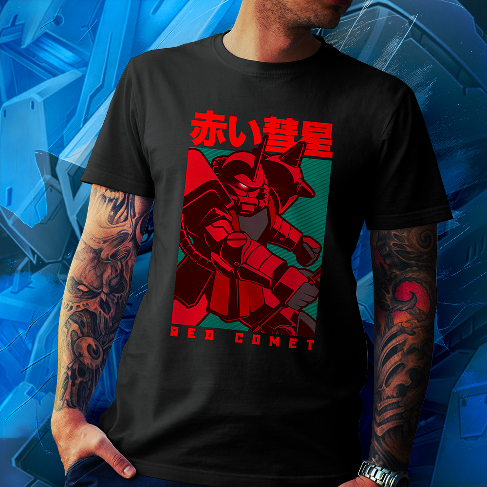 Eco Tshirt | POP Red Comet <i class="fa fa-leaf" style="color:#02b620;"></i> - Image 2
