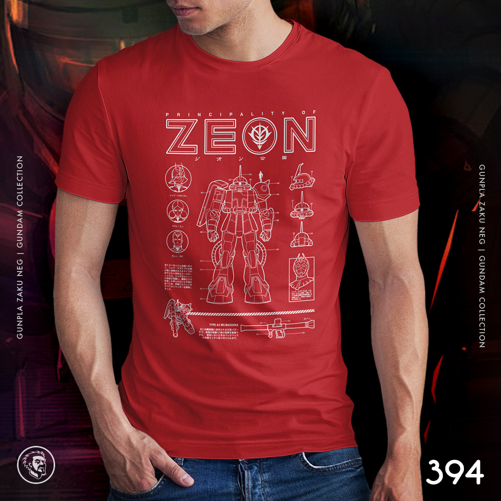 Eco Tshirt | Gunpla Zaku Neg <i class="fa fa-leaf" style="color:#02b620;"></i> - Image 2