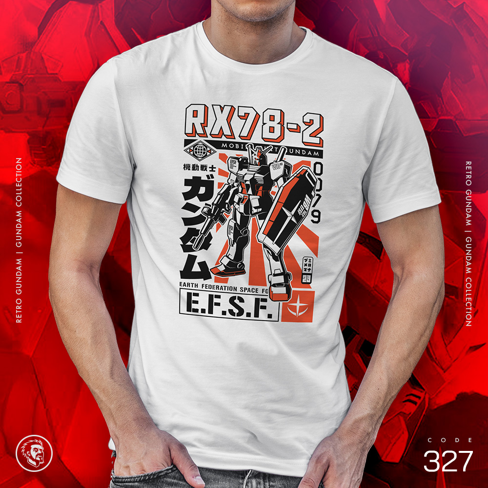 Eco Tshirt | EFSF Retro Gundam <i class="fa fa-leaf" style="color:#02b620;"></i> - Image 2