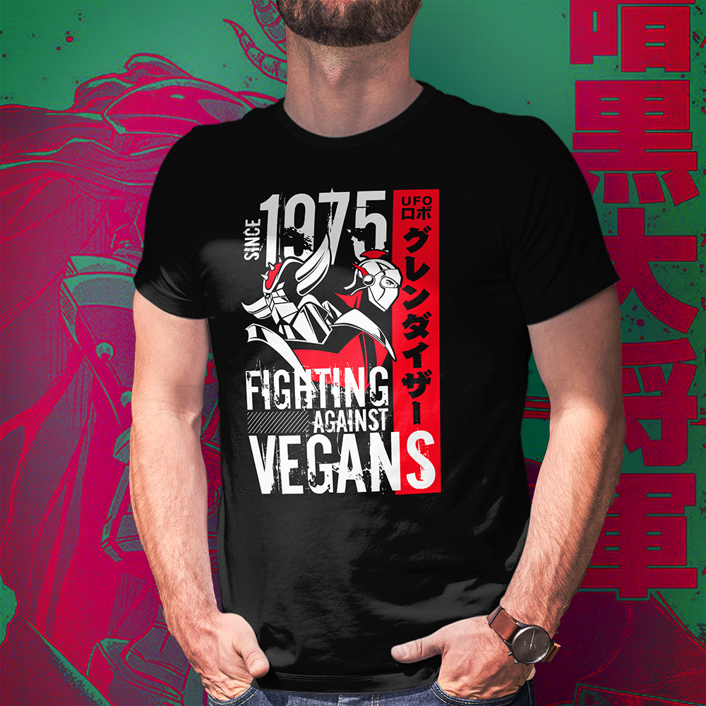 Eco Tshirt | Grendizer Vegan <i class="fa fa-leaf" style="color:#02b620;"></i> - Image 2