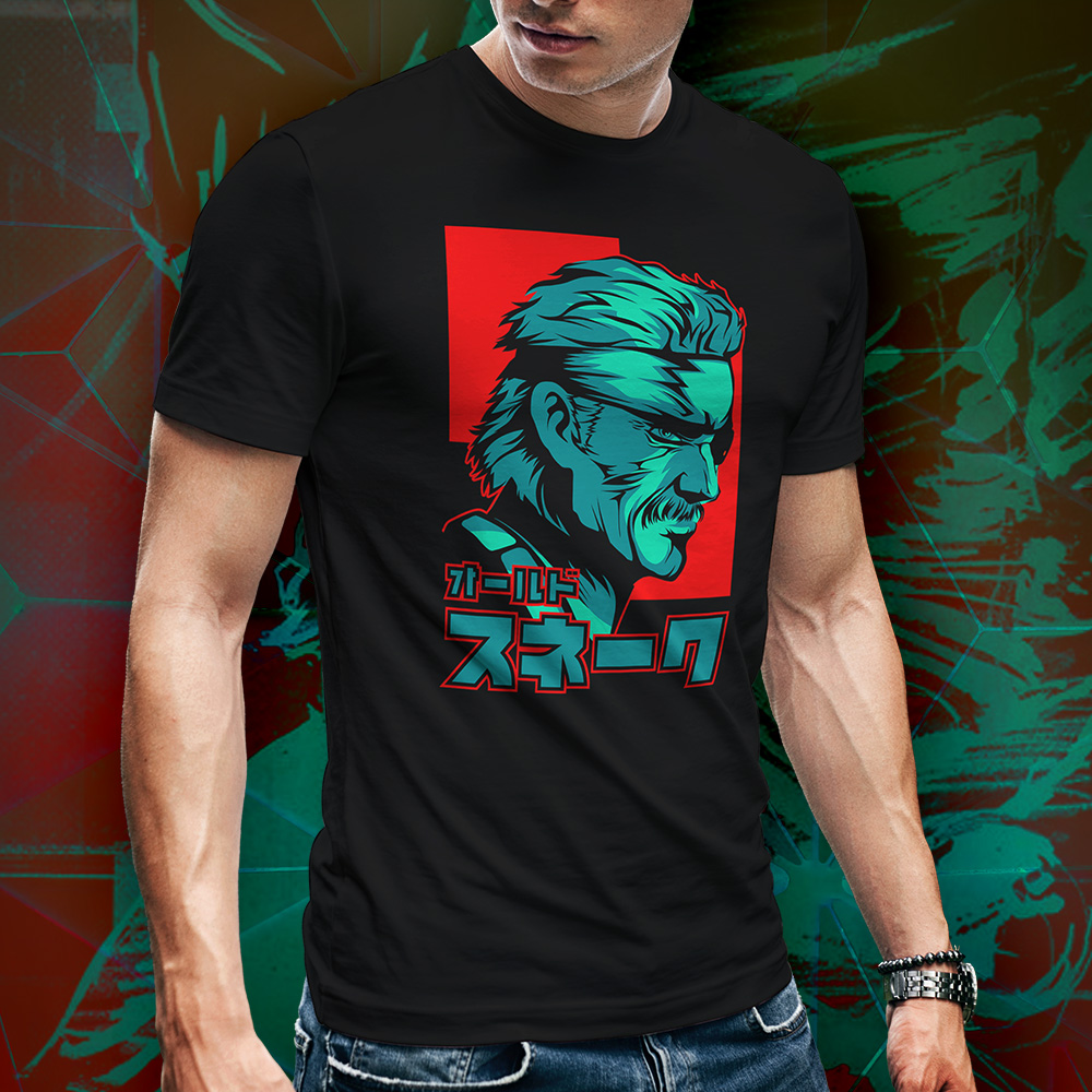 Eco Tshirt | MGS Old Snake <i class="fa fa-leaf" style="color:#02b620;"></i> - Image 2