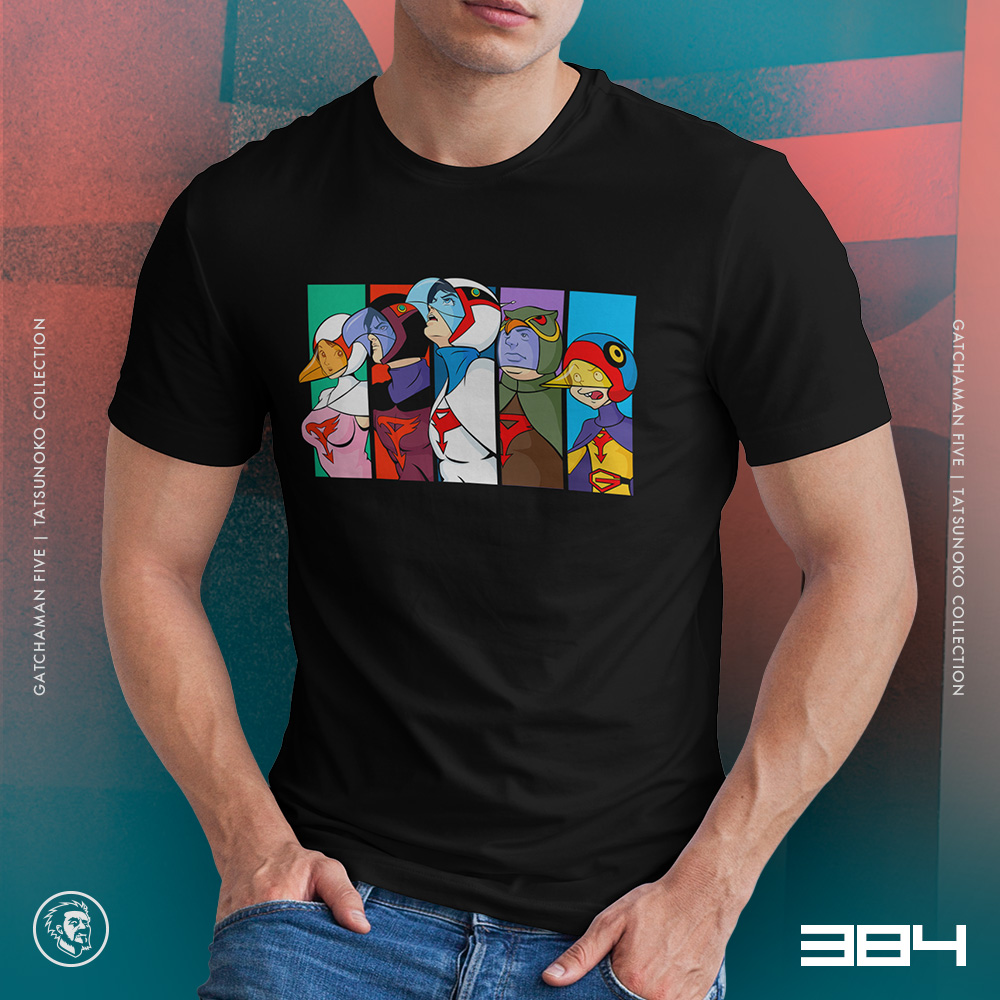 Eco Tshirt | Gatchaman Five <i class="fa fa-leaf" style="color:#02b620;"></i> - Image 2